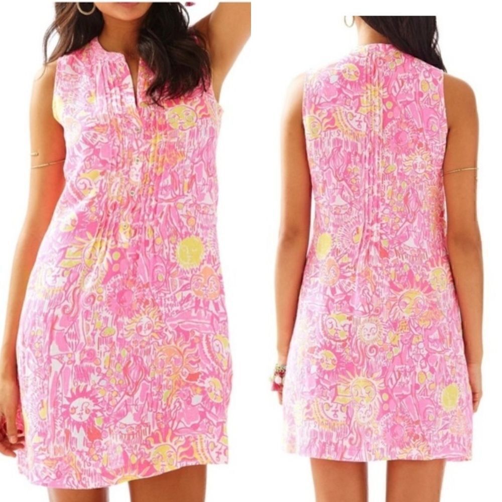 Lilly Pulitzer Sarasota Sleeveless Linen Tunic0 Dress Shift Keys Print XS
